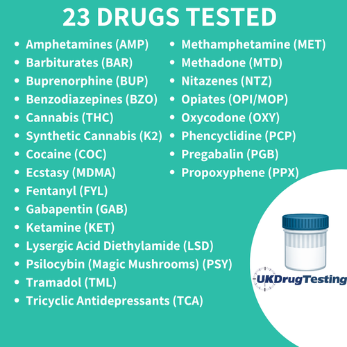 23 panel urine drug test cup that detects pregabalin, gabapentin, tramadol and benzodiazepines